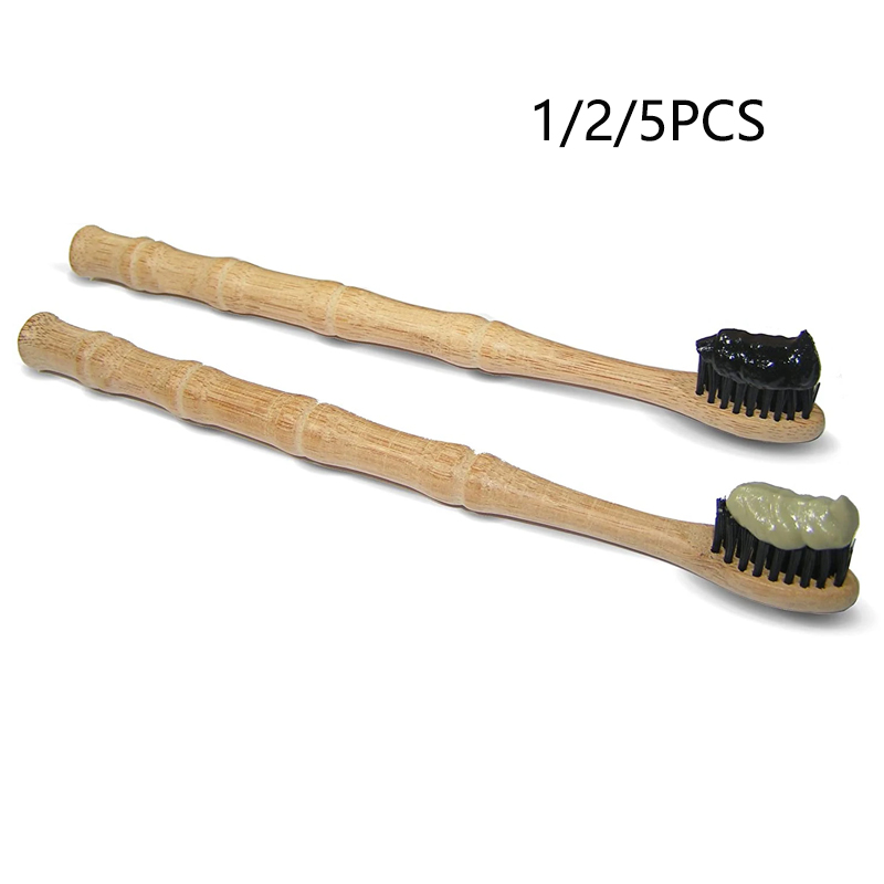 Bamboo Toothbrush - 1/2/5 шт., Натуральные Искусственные щетинки с