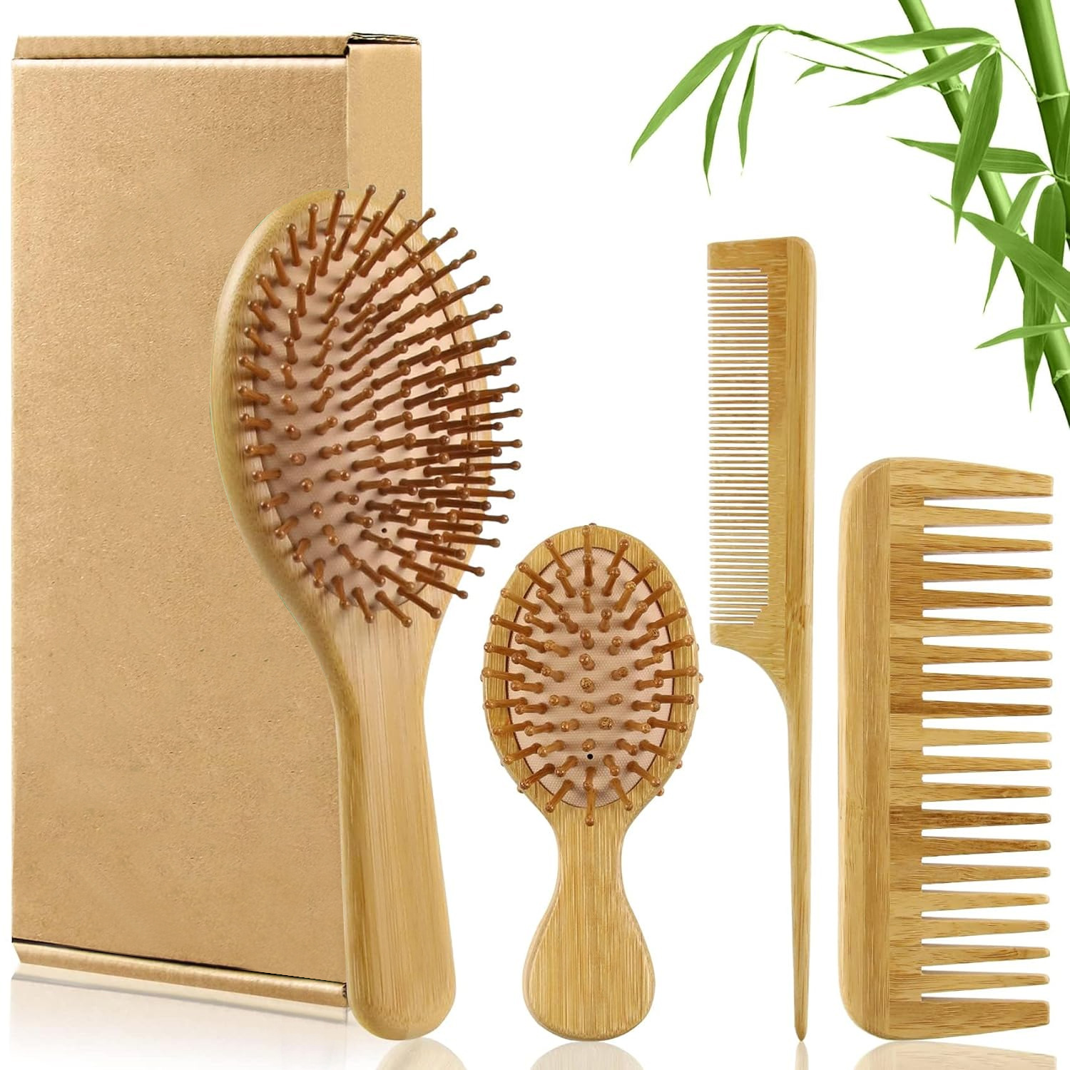 Bamboo Toothbrush - Набор бамбуковых расчесок для женщин и
