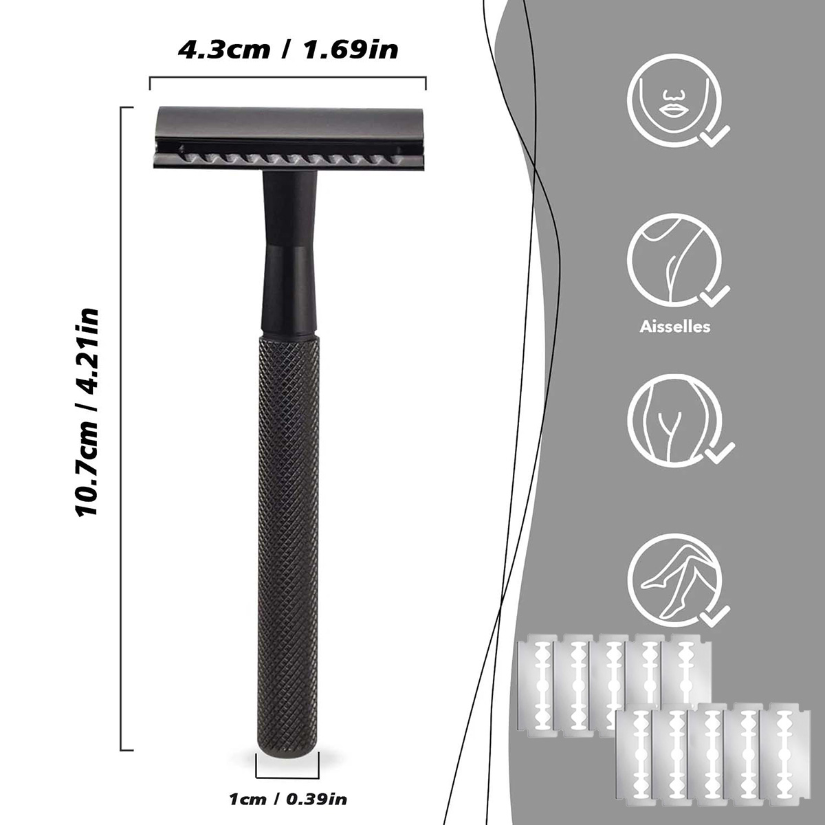 Черная безопасная бритва с утя – обзор и цена Safety Razor Handle