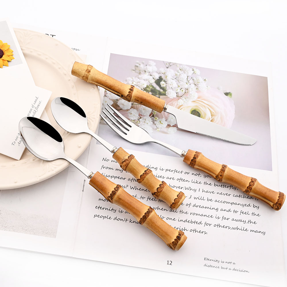 Drmfiy Золотая обеденная вилка – обзор и цена Bamboo Cutlery