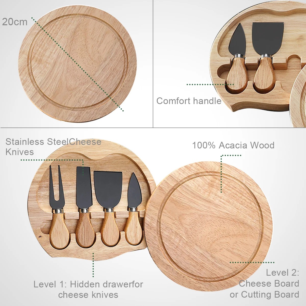 Набор сырных ножей для мясных  – обзор и цена Bamboo Cutlery
